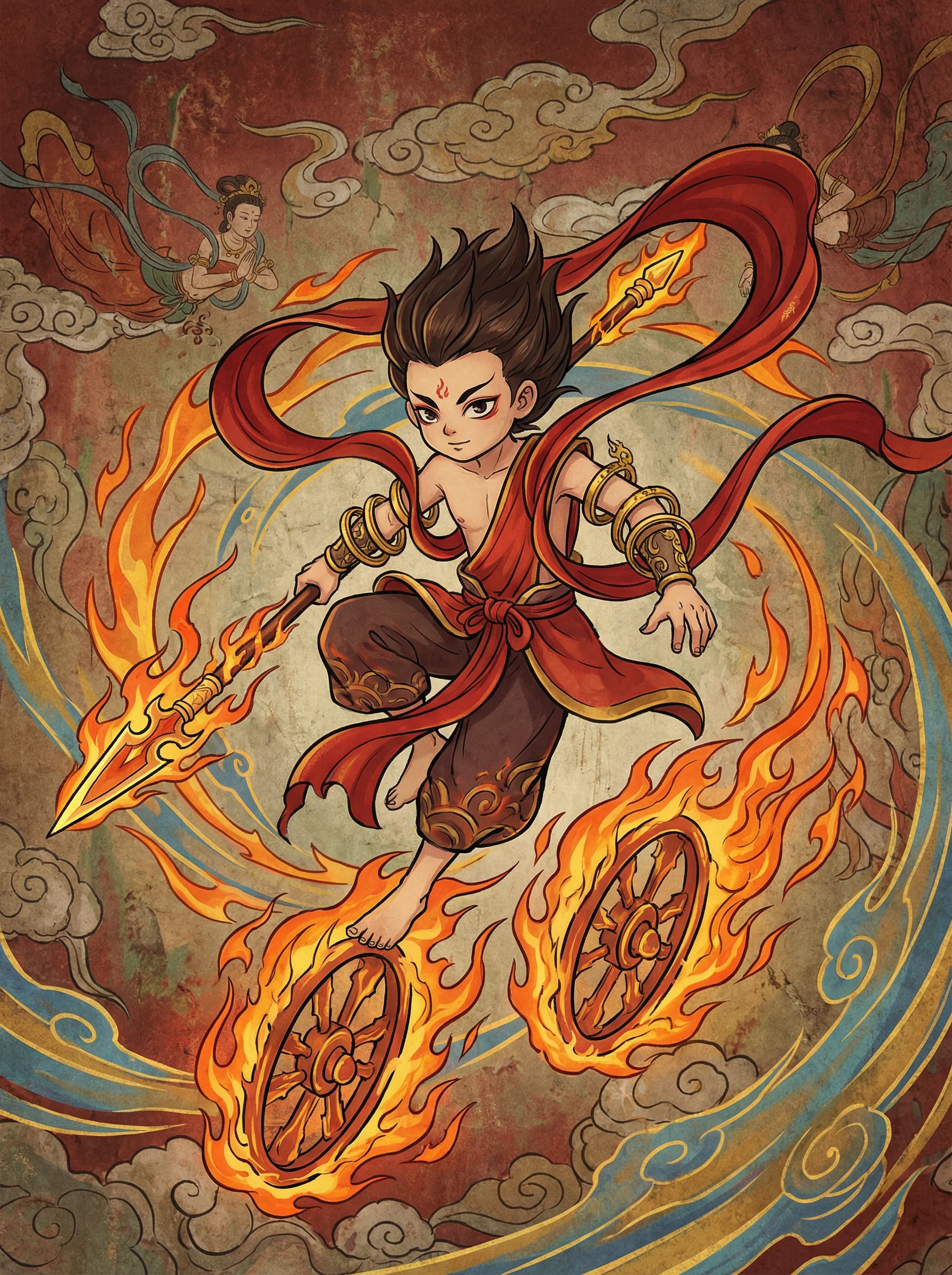 哪吒 - 空难后一男六女 封神榜阐教动漫角色